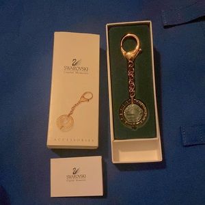 NiB Swarovski Crystal Memories World Globe Keyring / Keychain
